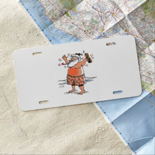 Drunk Santa aluminum car license plate