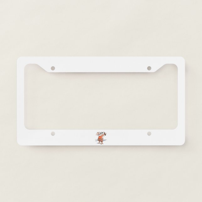 Drunk Santa car license plate frame a (Front)