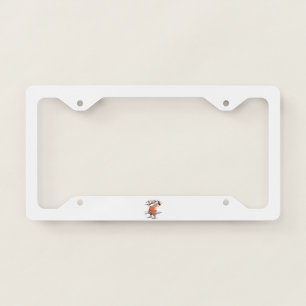 Drunk Santa car license plate frame b