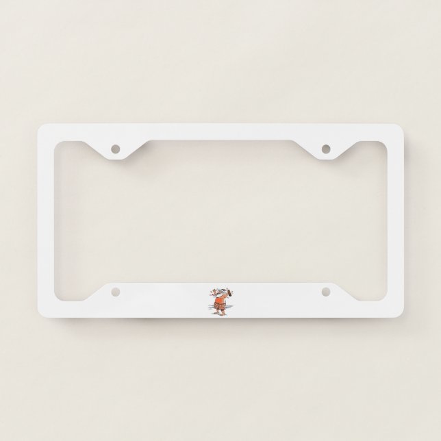 Drunk Santa car license plate frame b (Front)