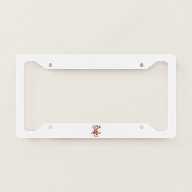 Drunk Santa car license plate frame c (Front)