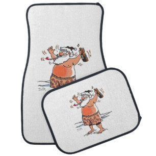 Drunk Santa car mats front and rear