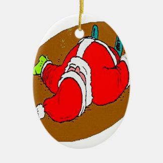 DRUNK SANTA CERAMIC ORNAMENT