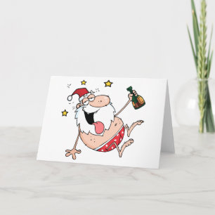 Drunk Santa Claus Holiday Card