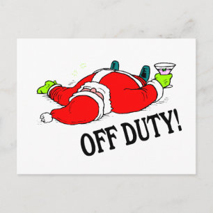 Drunk Santa Claus Holiday Postcard