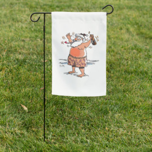 Drunk Santa garden flag
