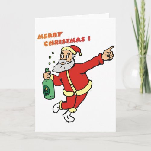 Drunk Santa Holiday Card