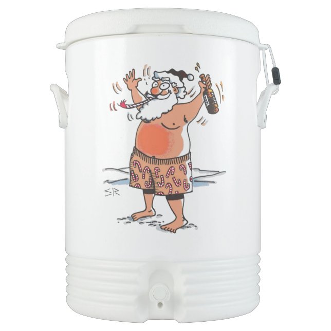 Drunk Santa Igloo beverage cooler 10 gal (Front)