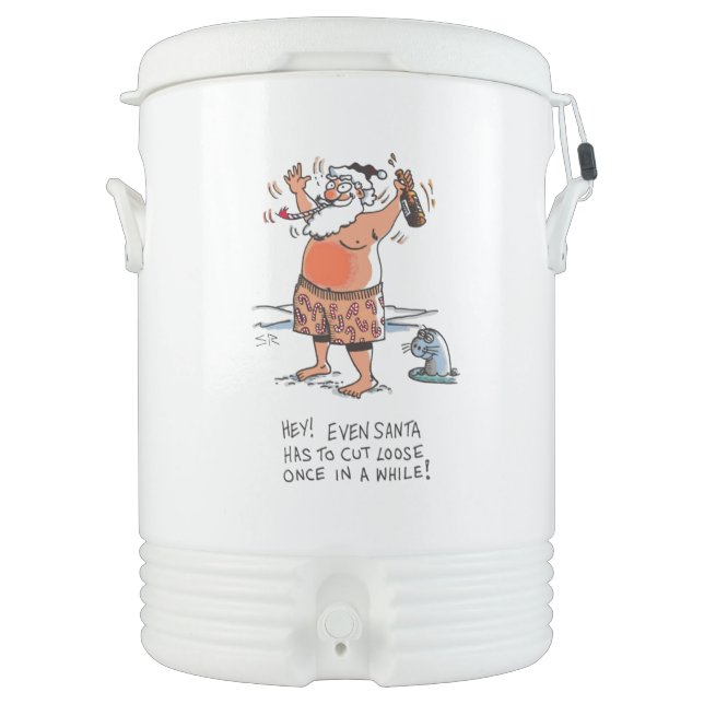 Drunk Santa Igloo beverage cooler 10 gal (Front)