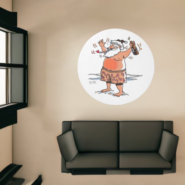 Drunk Santa indoor round rug (Insitu (Indoor 1))