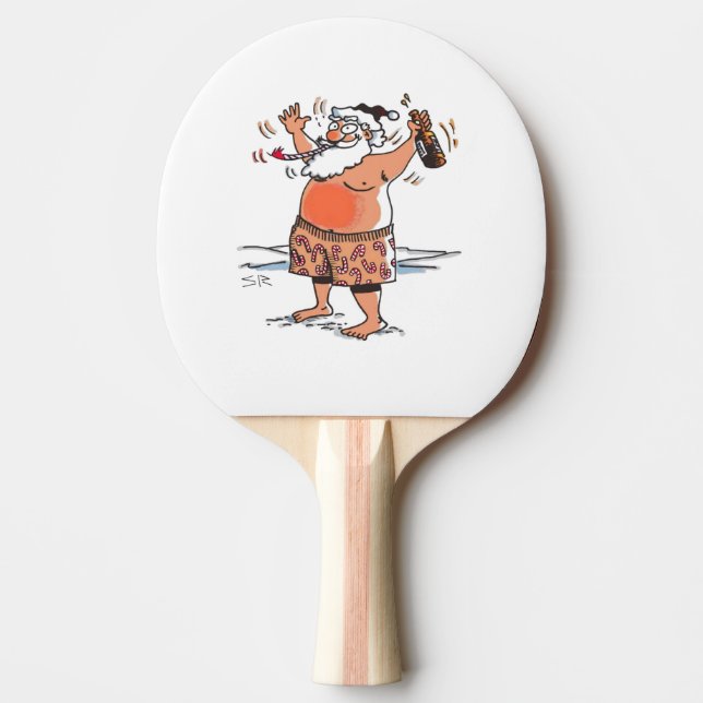 Drunk Santa ping pong paddle (Front)