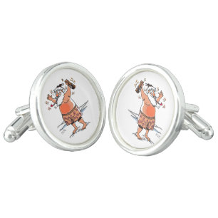 Drunk Santa silver plated cufflinks