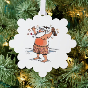 Drunk Santa snowflake paper ornament Card