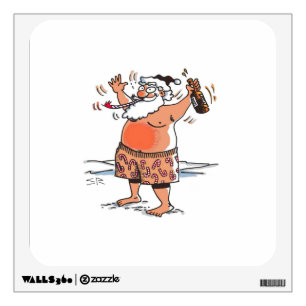 Drunk Santa square rounded wall decal