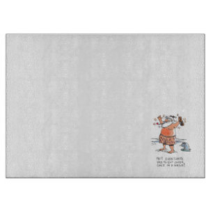 Drunk Santa w seal and text glass cutting board