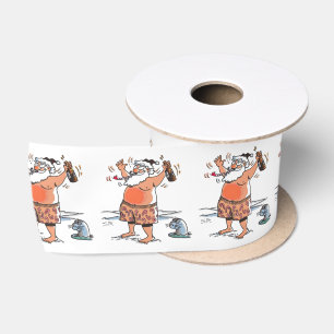 Drunk Santa w seal ribbon spool