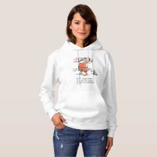 Drunk Santa w seal women white hooded sweatshirt