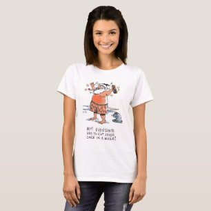 Drunk Santa w seal women white T-shirt