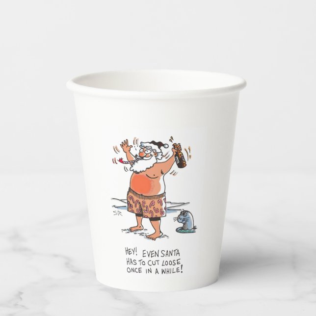Drunk Santa w text paper cups (Front)