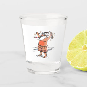 Drunk Santa white shot glass