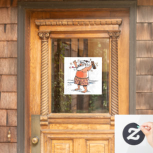 Drunk Santa window cling