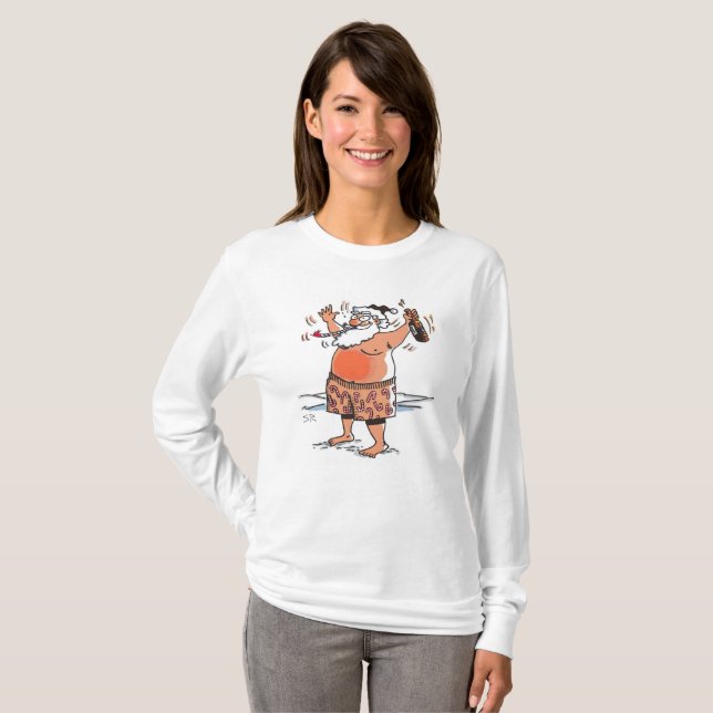 Drunk Santa women white long sleeve T-shirt (Front Full)