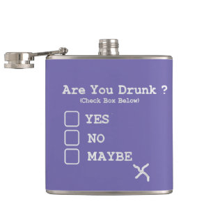 Drunk Test Funny Booze Whiskey Flask