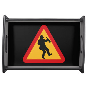 Drunk Warning serving tray
