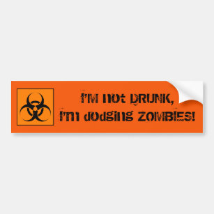 Drunk Zombie Bumper Sticker