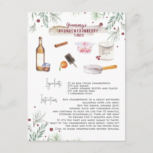 Drunken Cranberry Sauce Recipe  Holiday Postcard