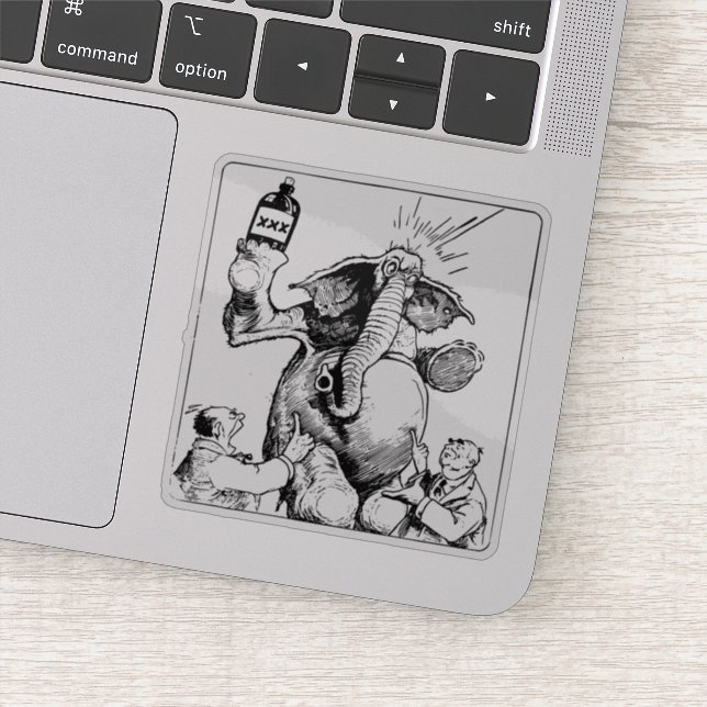 Drunken Elephant Vintage Sticker (Detail)