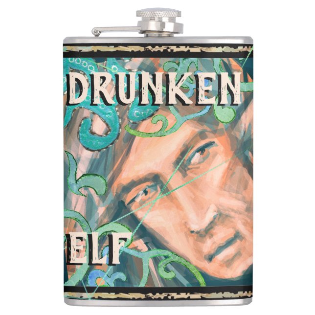 Drunken Green Wood Elf Elvish Brew Flask (Front)