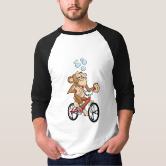 Drunken Monkey Riding Bicycle T-Shirt