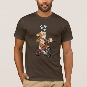 Drunken Monkey Riding Bicycle T-Shirt