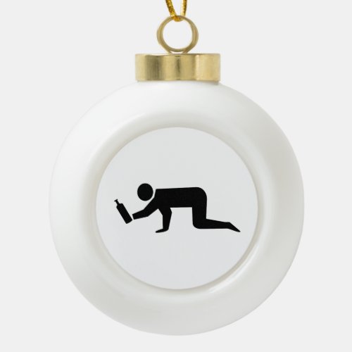 Drunken People Ceramic Ball Christmas Ornament