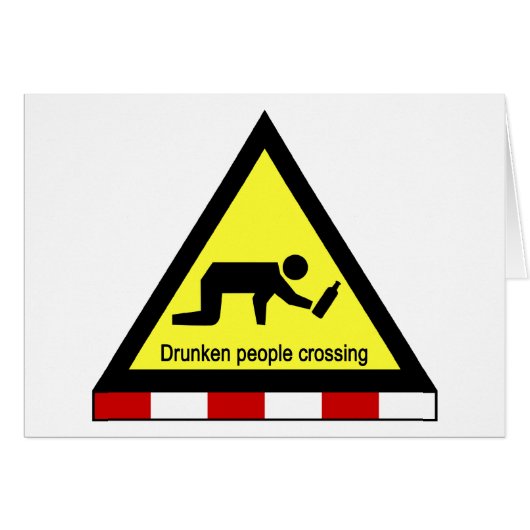 Drunken people crossing ⚠ Thai Sign ⚠ (Front Horizontal)