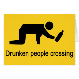 Drunken people crossing ⚠ Thai Sign ⚠