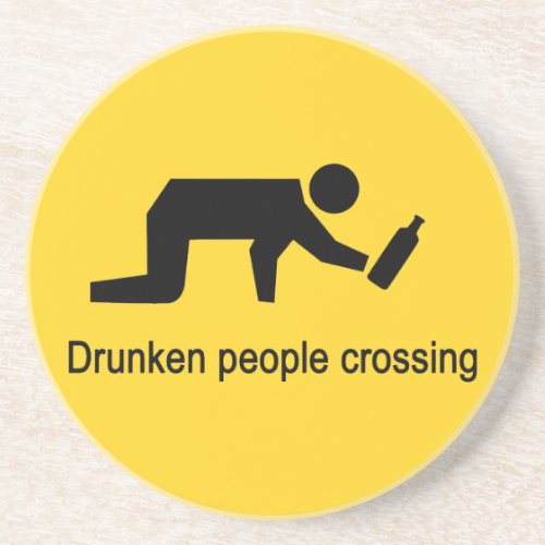 Drunken people crossing  Thai Sign  Drink Coaster
