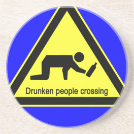 Drunken people crossing ⚠ Thai Sign ⚠ Drink Coaster
