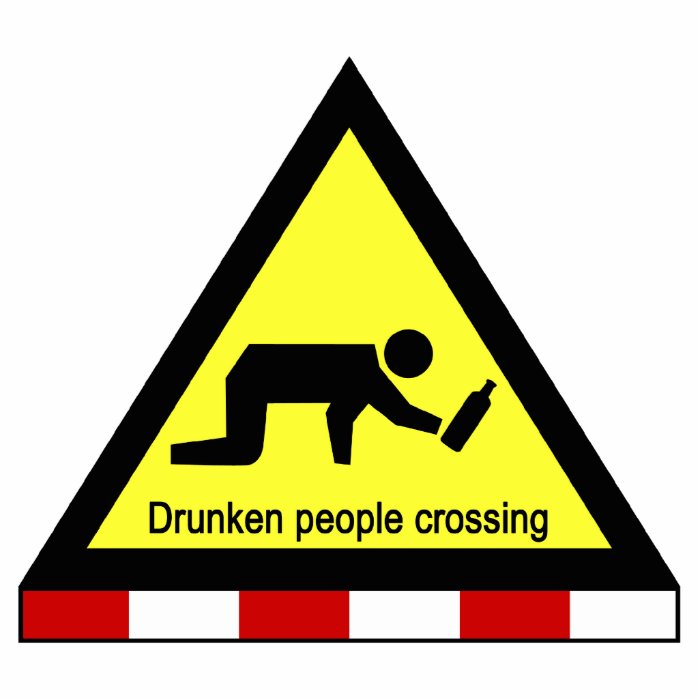 Drunken people crossing ⚠ Thai Sign ⚠ Photo Cutout