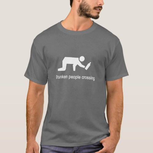 Drunken people crossing  Thai Sign  T_Shirt