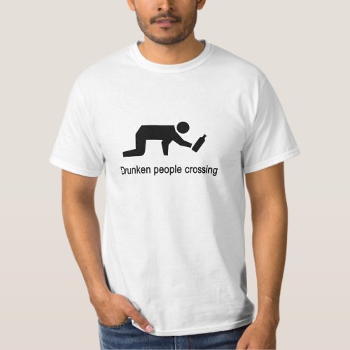 Drunken people crossing  Thai Sign  T_Shirt