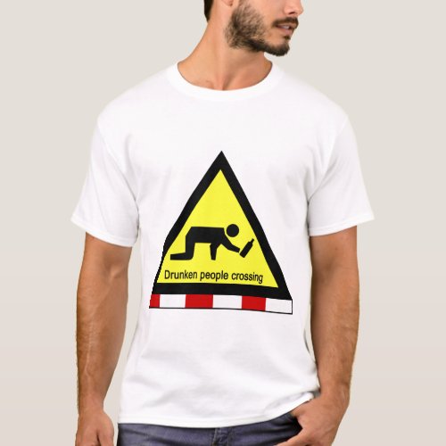 Drunken people crossing  Thai Sign  T_Shirt