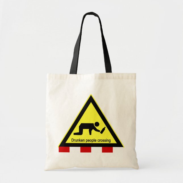 Drunken people crossing ⚠ Thai Sign ⚠ Tote Bag (Front)