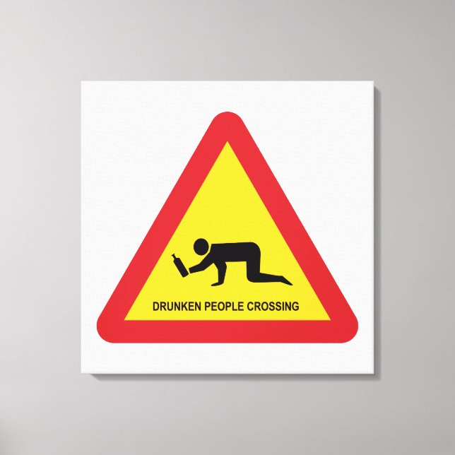 DRUNKEN PEOPLE CROSSING TRAFFIC SIGN (Front)