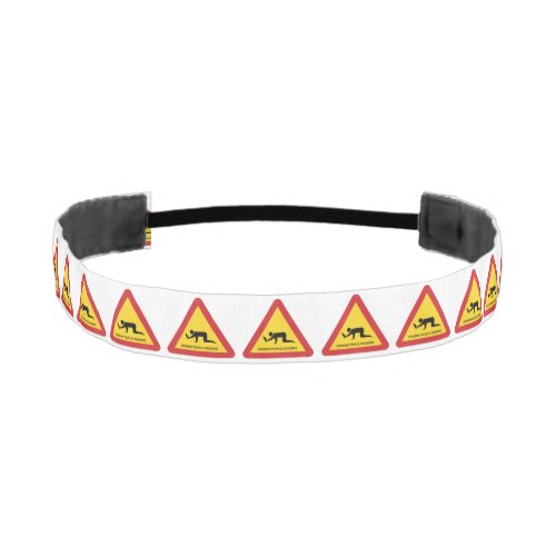 DRUNKEN PEOPLE CROSSING TRAFFIC SIGN ATHLETIC HEADBAND