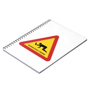 DRUNKEN PEOPLE CROSSING TRAFFIC SIGN NOTEBOOK