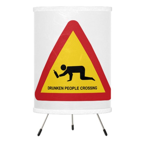 DRUNKEN PEOPLE CROSSING TRAFFIC SIGN TRIPOD LAMP