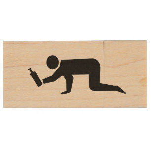 Drunken People Wood Flash Drive