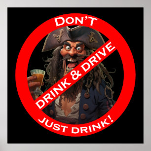 Drunken Pirate "Do Not" Sign Humor